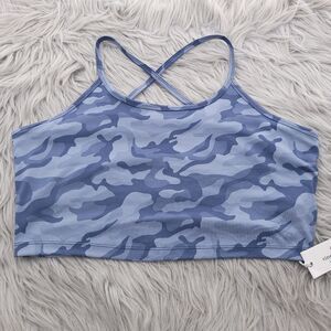 Vineyard Vines Printed Super Soft Blue Camo Wicking Sports Bra Size XL